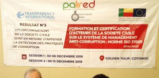 Formation et certification d’acteurs de la société civile sur le Système de Management Anti-Corruption, Norme ISO 37001